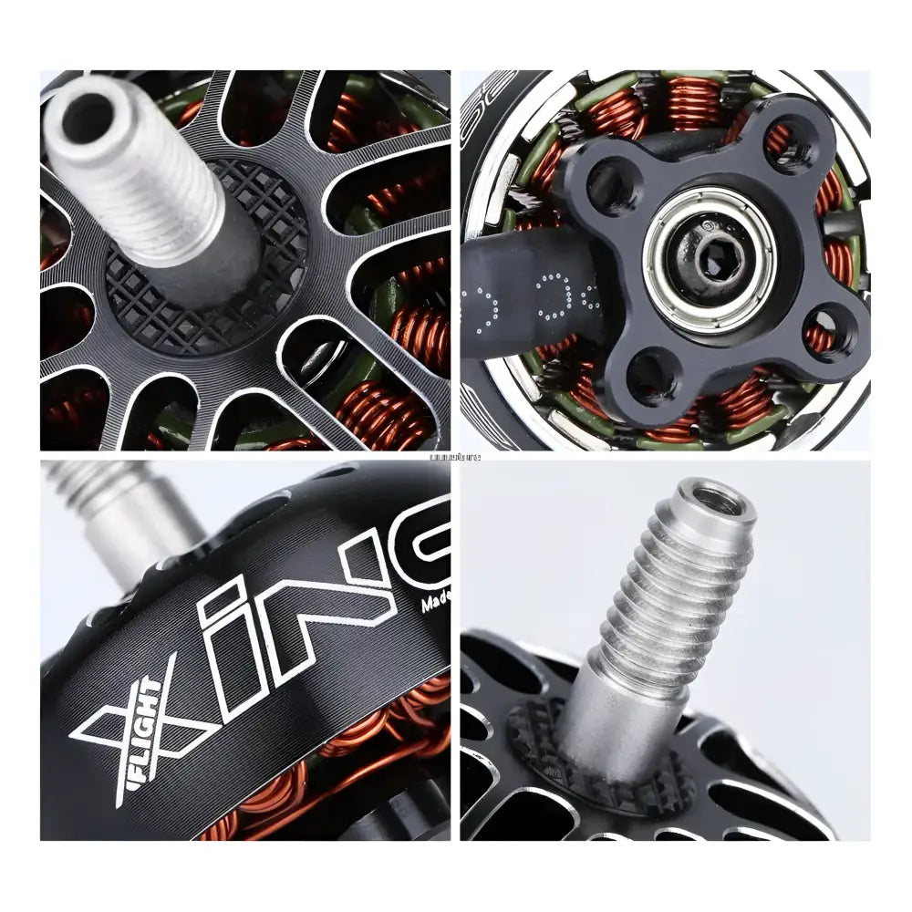 Brushless electric motor components, including stator windings, rotor, and housing.
