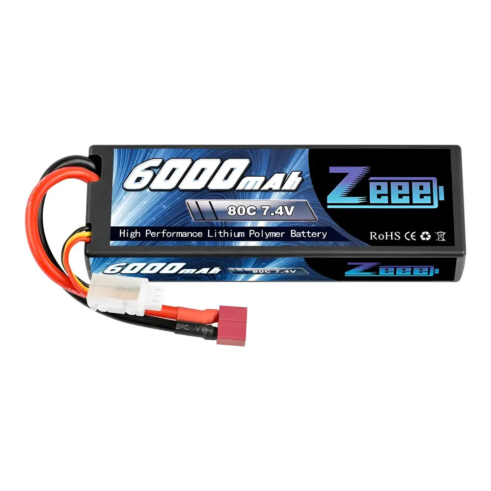 1/2units Zeee Lipo Battery 6000mah 2s 80c 7.4v With Deans -