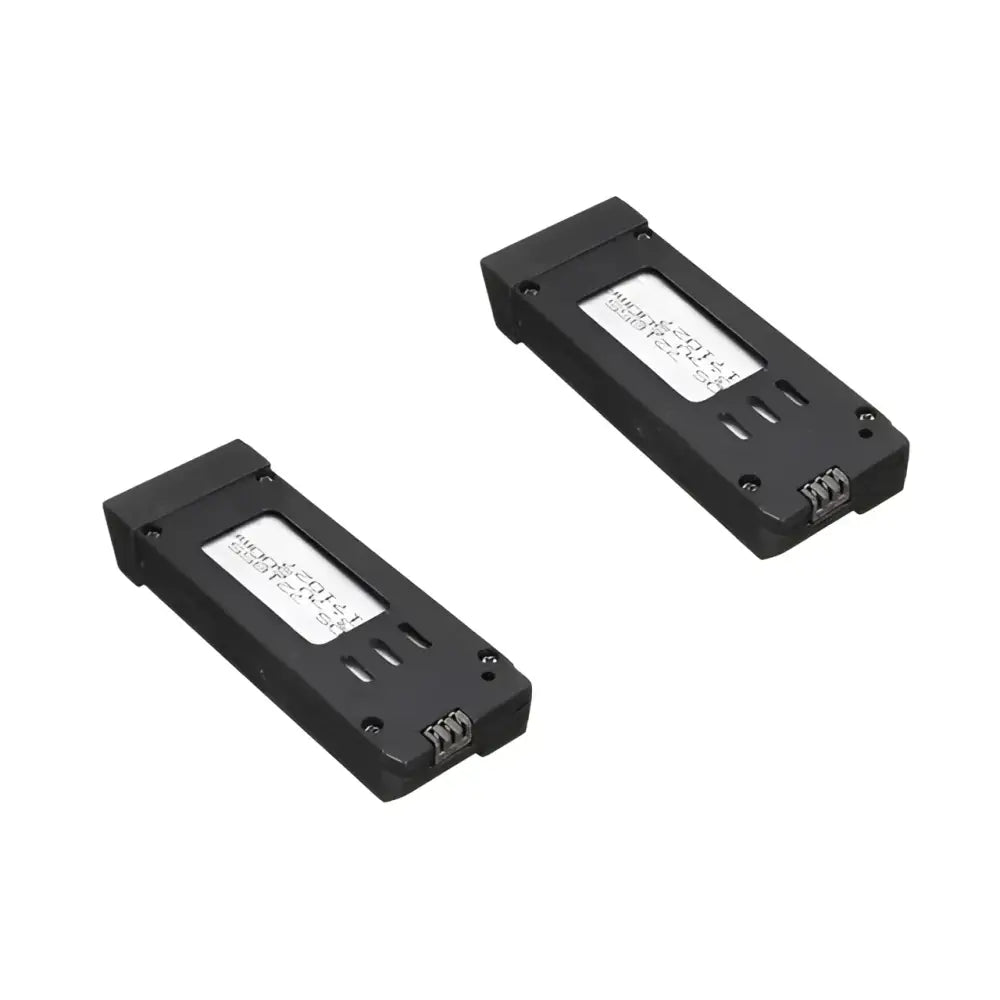 Two black drone batteries.