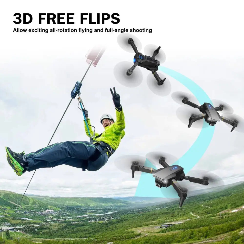 Drone x Pro Hd Selfie Camera Wifi Fpv 3 Batteries Foldable
