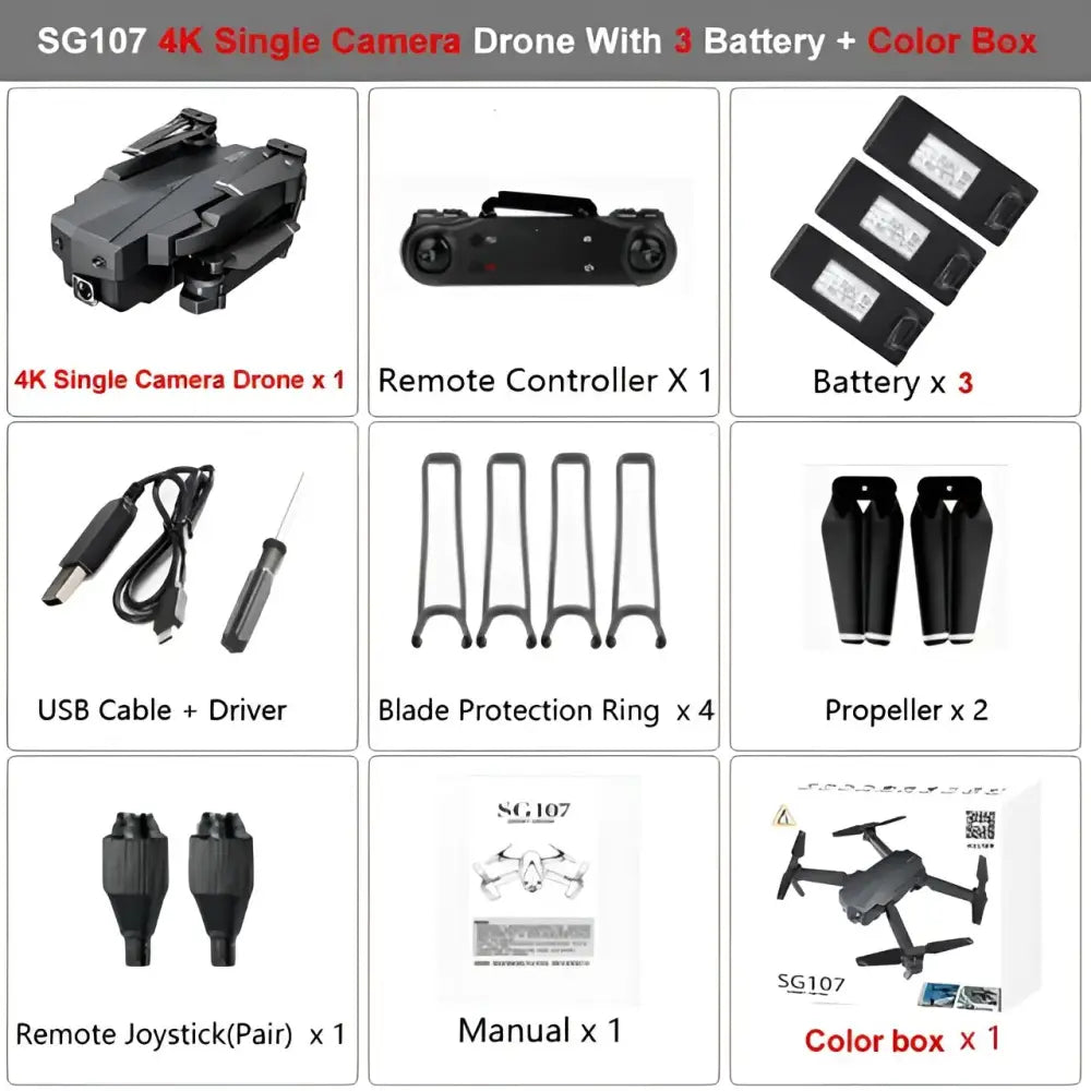 HGIYI SG107 Mini RC Drone With 1080P 4K Camera.