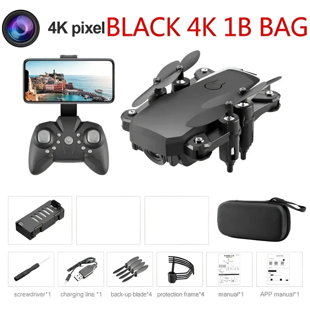 LF606 Mini Drone with 4K Camera HD Foldable Drones One-Key Return FPV Quadcopter Follow Me RC Helicopter Quadrocopter Kid's Toys.