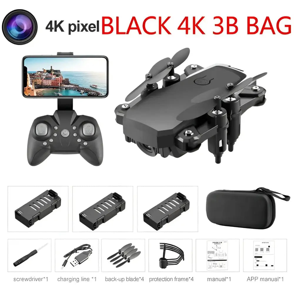 LF606 Mini Drone with 4K Camera HD Foldable Drones One-Key Return FPV Quadcopter Follow Me RC Helicopter Quadrocopter Kid's Toys.