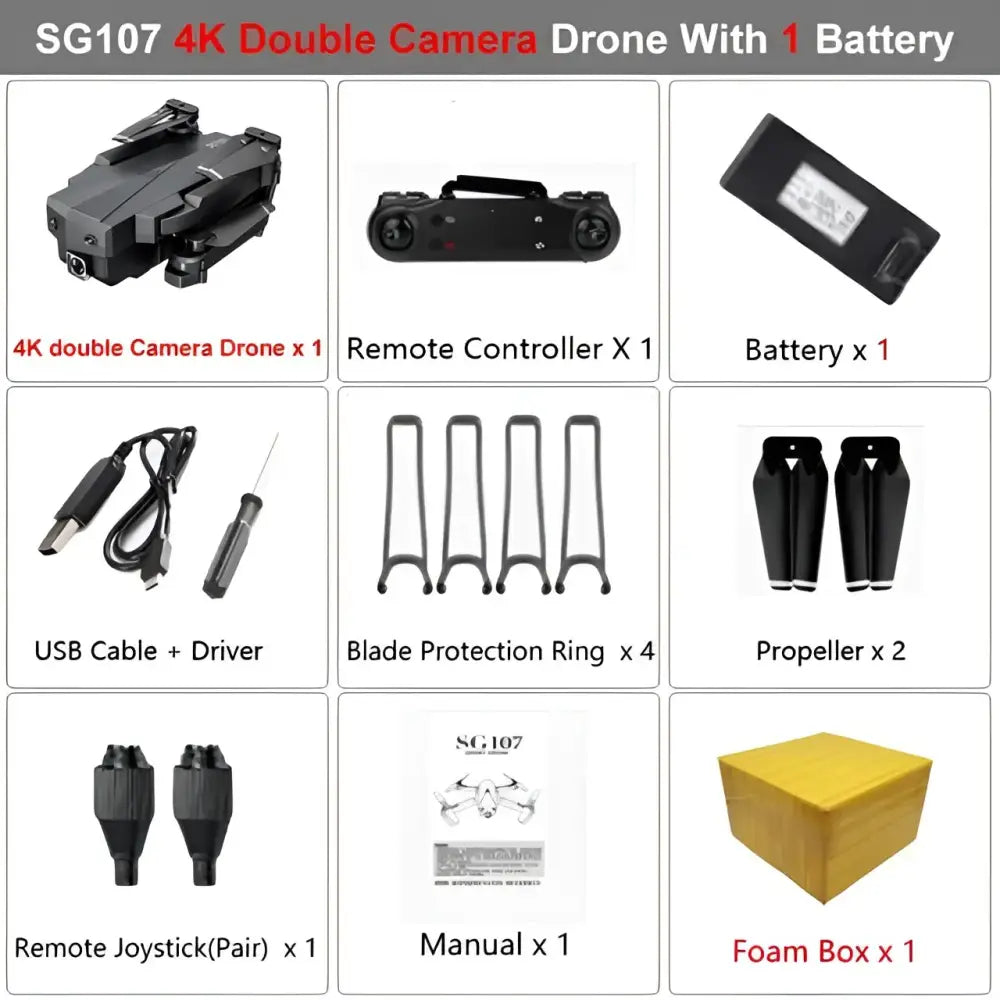 HGIYI SG107 Mini RC Drone With 1080P 4K Camera.