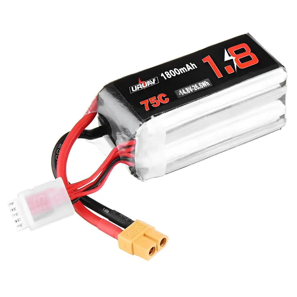 URUAV 14.8V 1800mAh Lipo Battery for FPV Racing Drone.