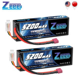 1/2units Zeee 5200mah 7.4v 50c Lipo Batteries For Rc Car 2s