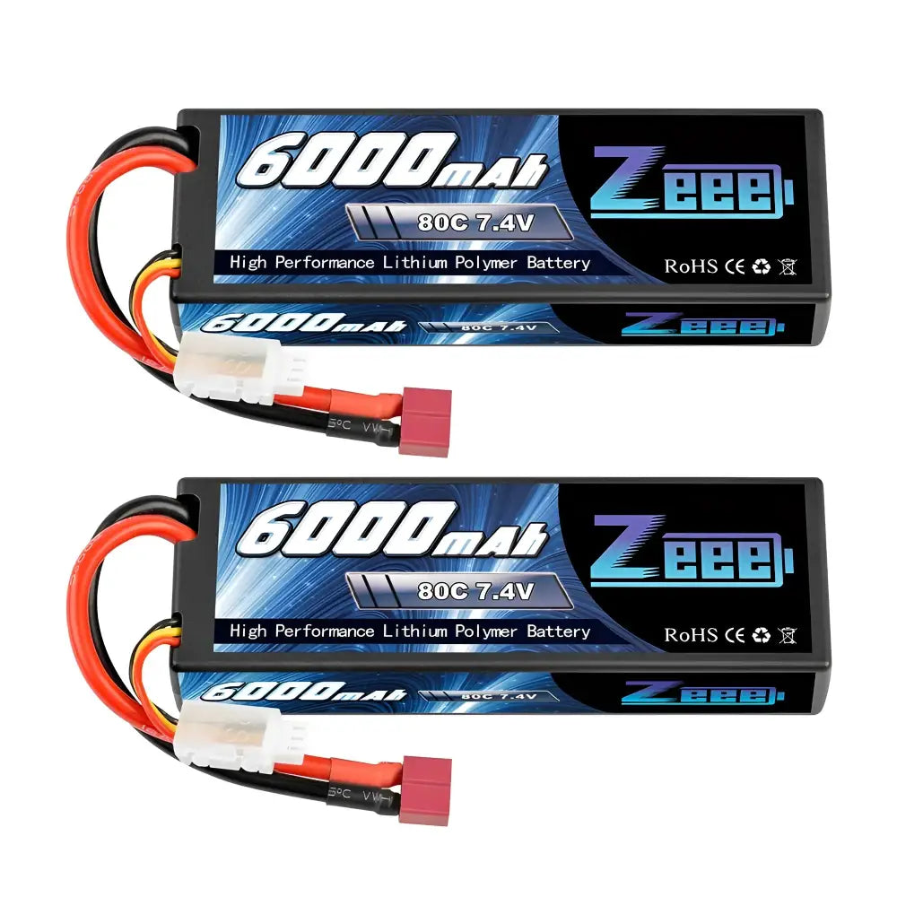 1/2units Zeee Lipo Battery 6000mah 2s 80c 7.4v with Deans