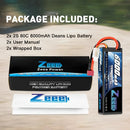 1/2units Zeee Lipo Battery 6000mah 2s 80c 7.4v With Deans