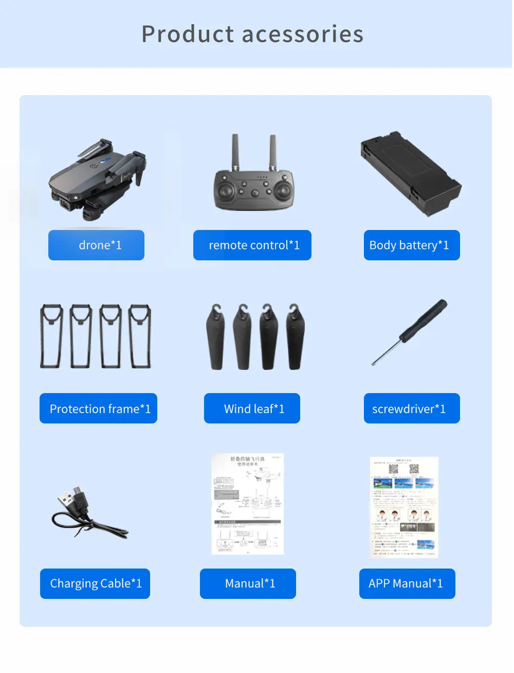 E88pro Dual Camera Dual Electric Drone