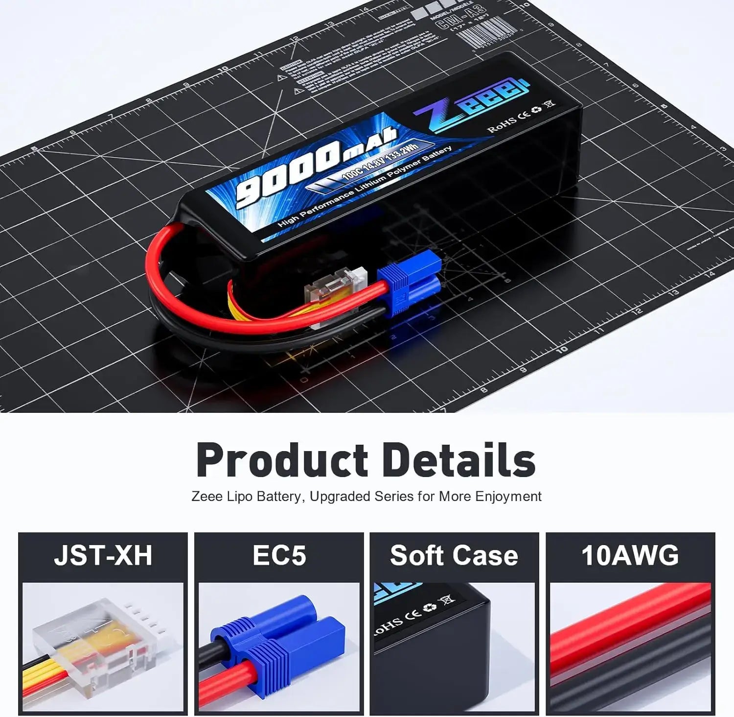 Zeee 4s Fpv Drone Battery 14.8v Lipo Battery 9000mah