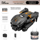 Black and orange foldable d88 fixed-altitude stroboscopic drone with dual camera and optical flow technology