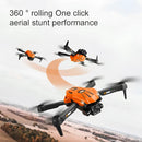 Orange and black foldable d88 fixed-altitude stroboscopic drone with sleek angular design and dual camera optical flow system