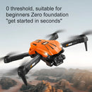 Orange and black foldable d88 fixed-altitude stroboscopic dual-camera drone with optical flow and m technology