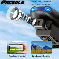 Black and blue e99 drone with dual hd camera and glowing lights for aerial photography and camera hd aerial use