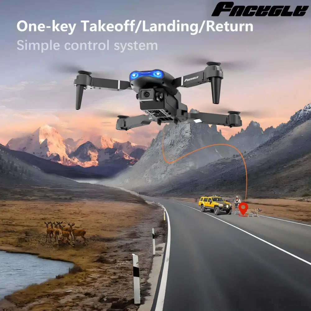 E99 drone black and blue facetec with dual hd camera mounted beneath for aerial photography and camera hd aerial use
