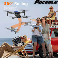 Black and blue e99 drone with dual hd camera and 360° rolling aerial performance for aerial photography