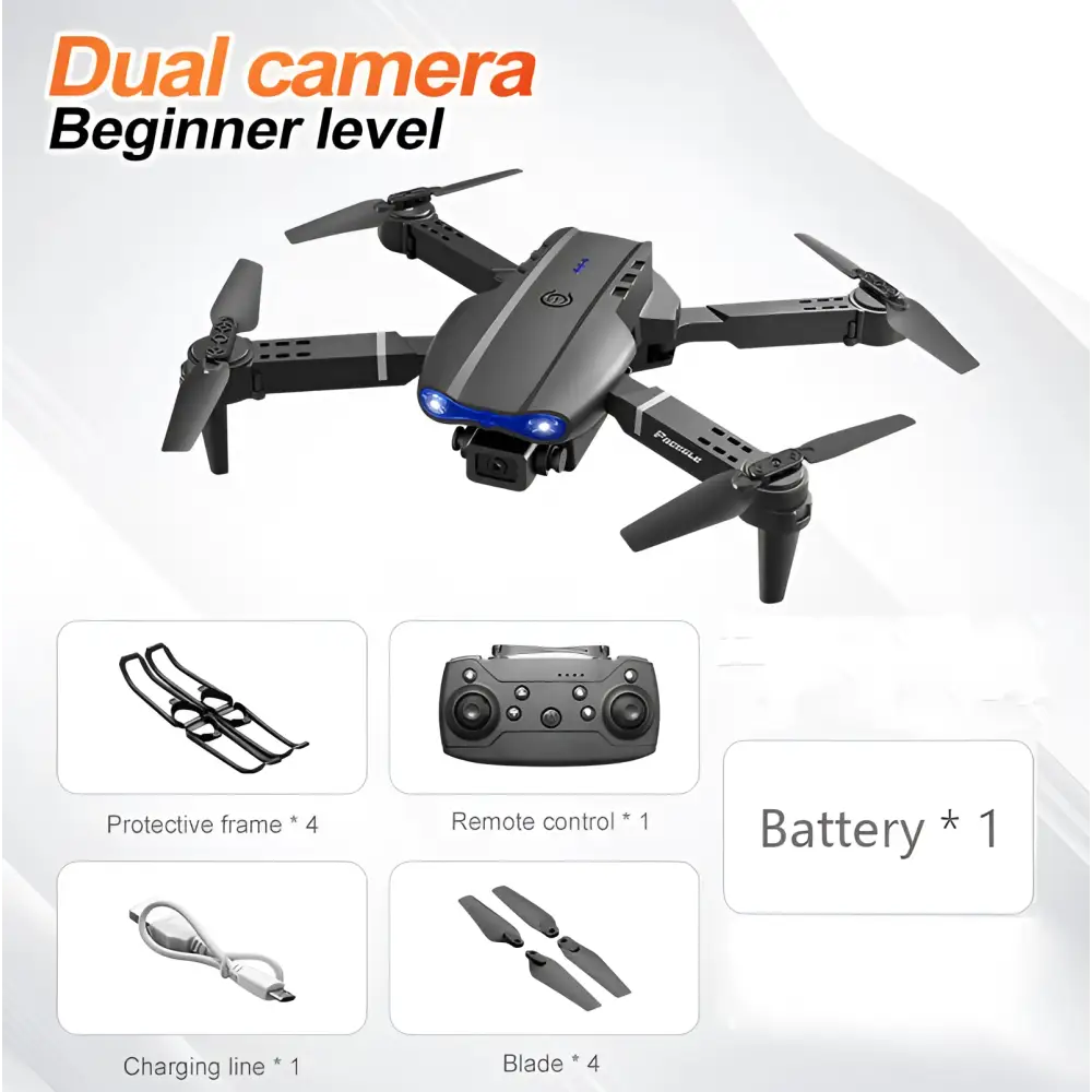 Black foldable e99 drone with dual hd cameras and blue led lights for aerial photography and camera hd aerial use