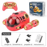 Remote Control Motorboat With Double Propeller - Pink -