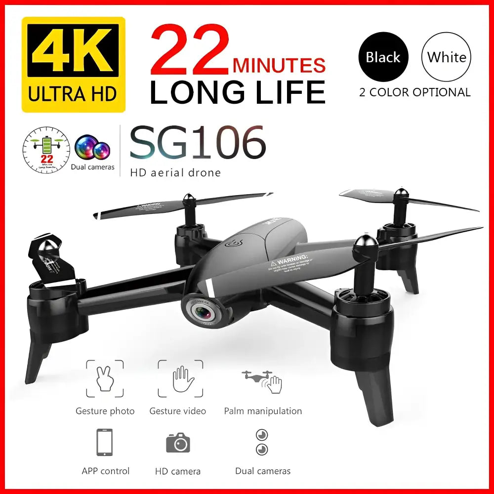 Sg106 Wifi Rc Drone 4k 1080p 720p Hd Dual Camera Optical