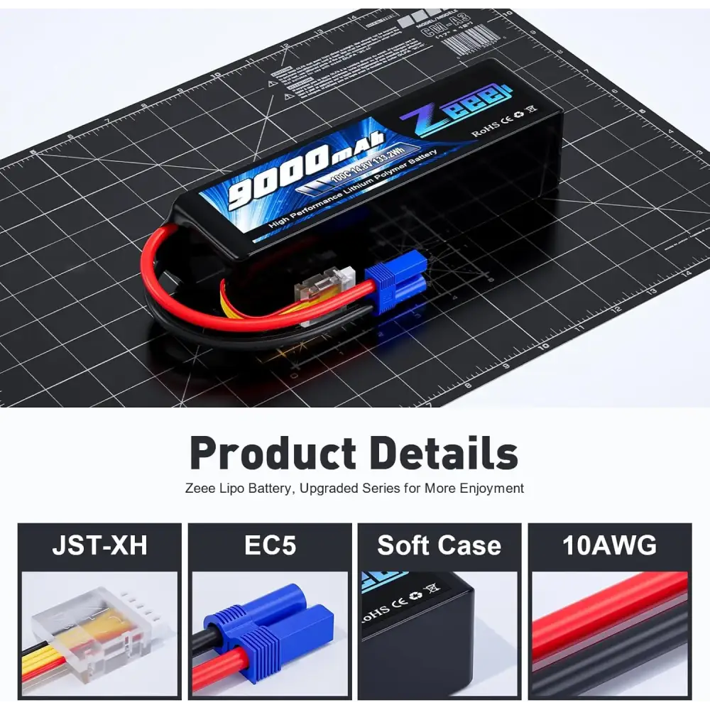 Black Zeee 9000mAh LiPo battery.