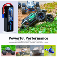 Black RC battery with blue connector.