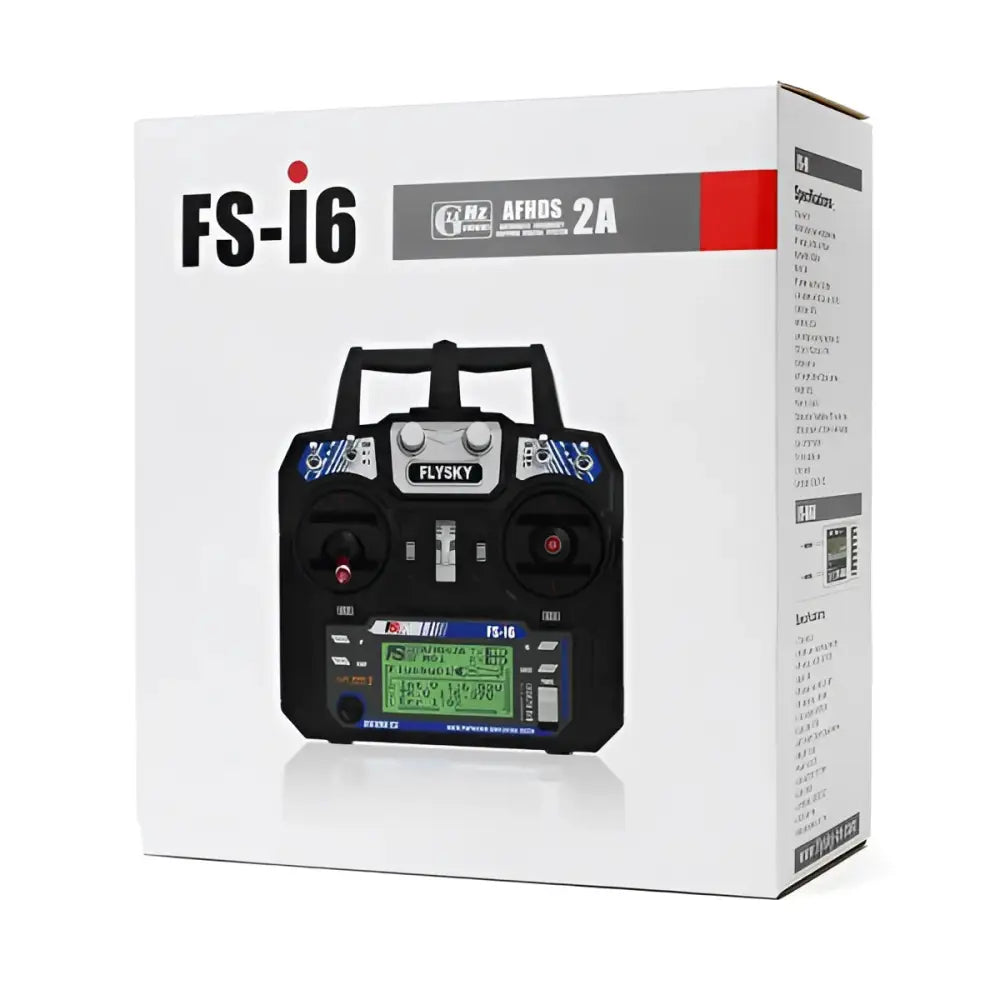 FlySky FS-i6 2.4G 6CH AFHDS RC Transmitter with FS-iA6 Receiver.