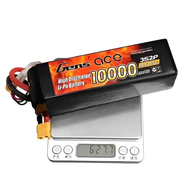 Gens ace 11.1V 10000mAh 45C 3S Lipo Battery XT60 Plug for RC Racing Drone.