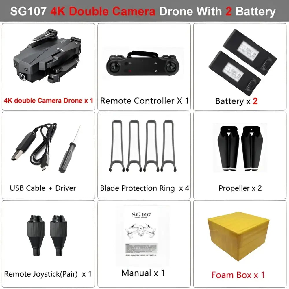 HGIYI SG107 Mini RC Drone With 1080P 4K Camera.