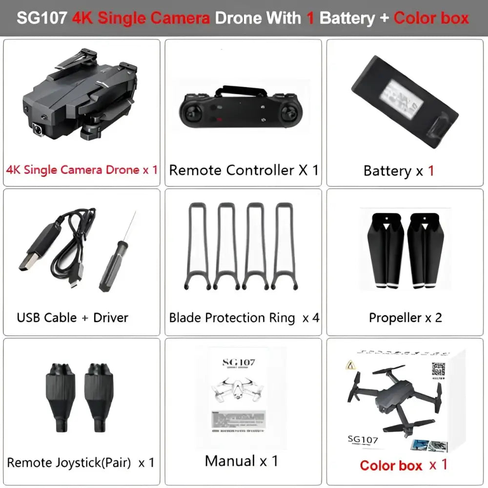 HGIYI SG107 Mini RC Drone With 1080P 4K Camera.