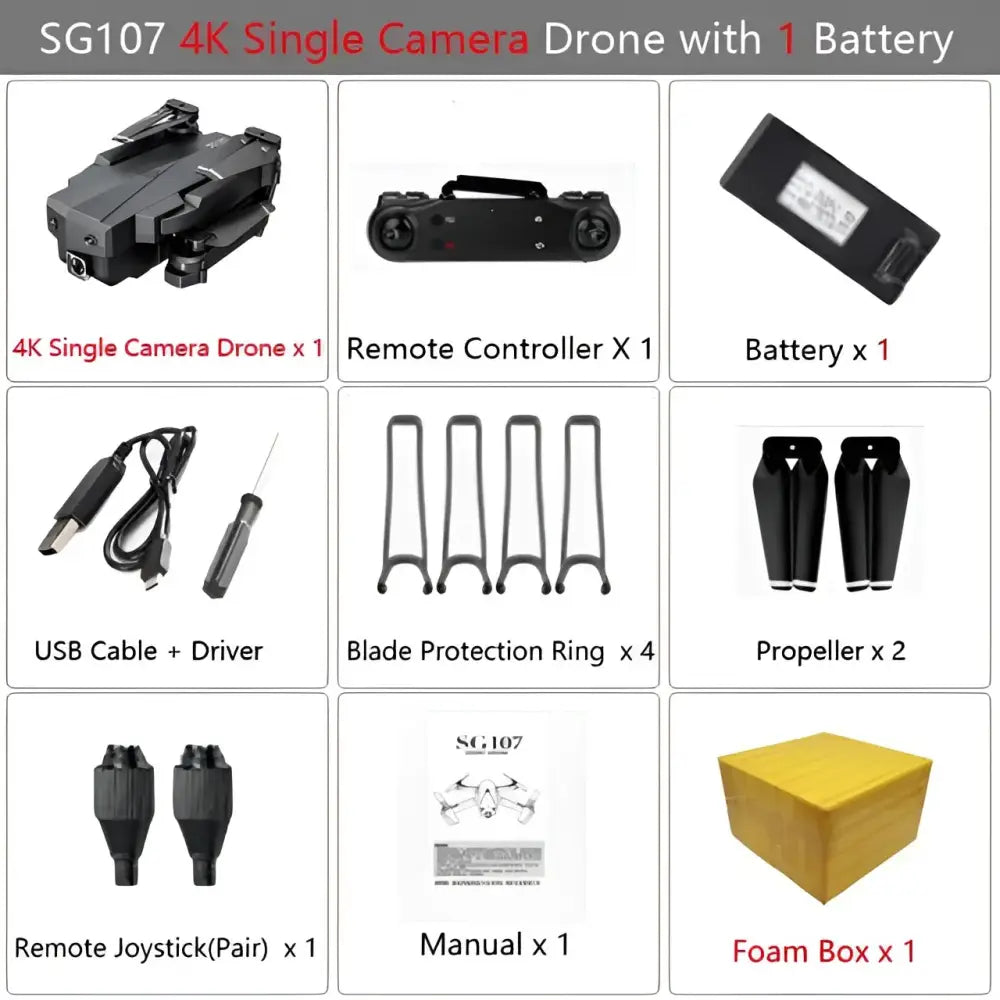 HGIYI SG107 Mini RC Drone With 1080P 4K Camera.