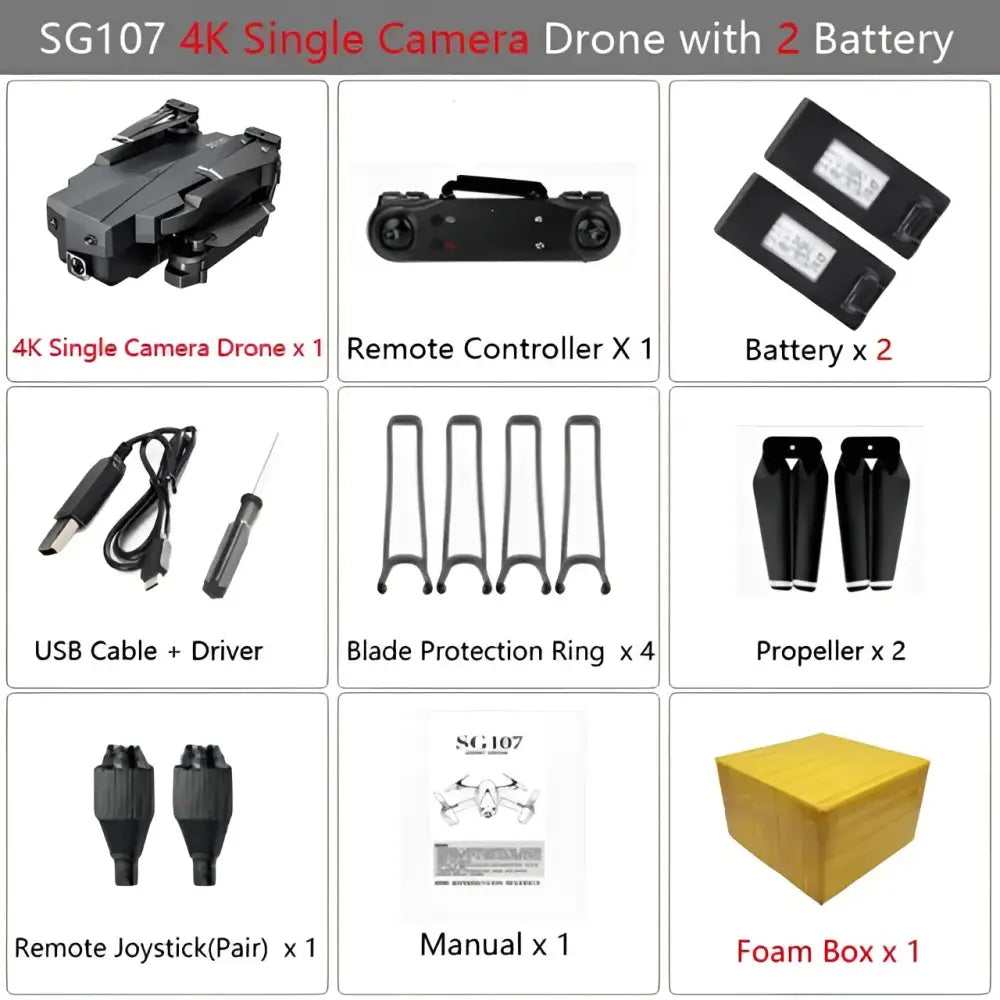 HGIYI SG107 Mini RC Drone With 1080P 4K Camera.