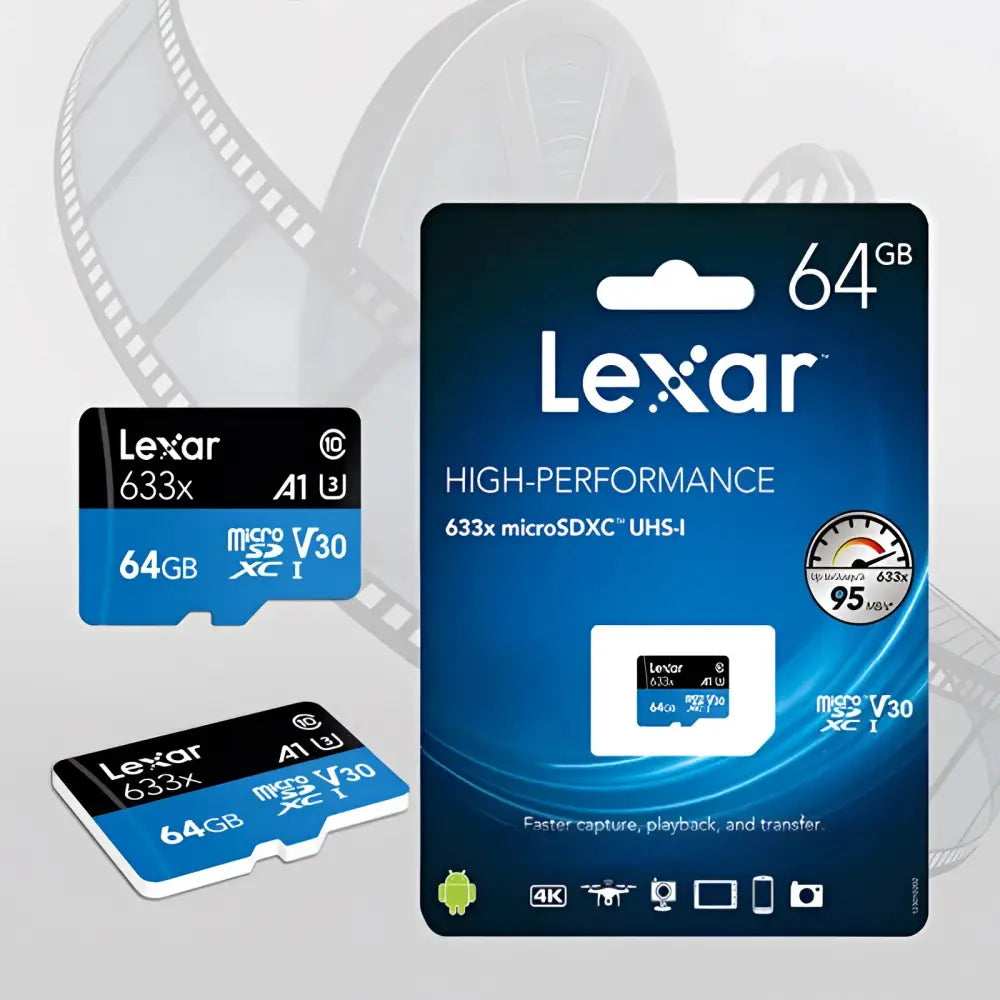 Lexar Original 633x Micro SD Card  512 16GB 32GB 64GB 128GB SDHC SDXC High Speed Up to Max 95M/s Flash Micro SD For GOPRO Drone.
