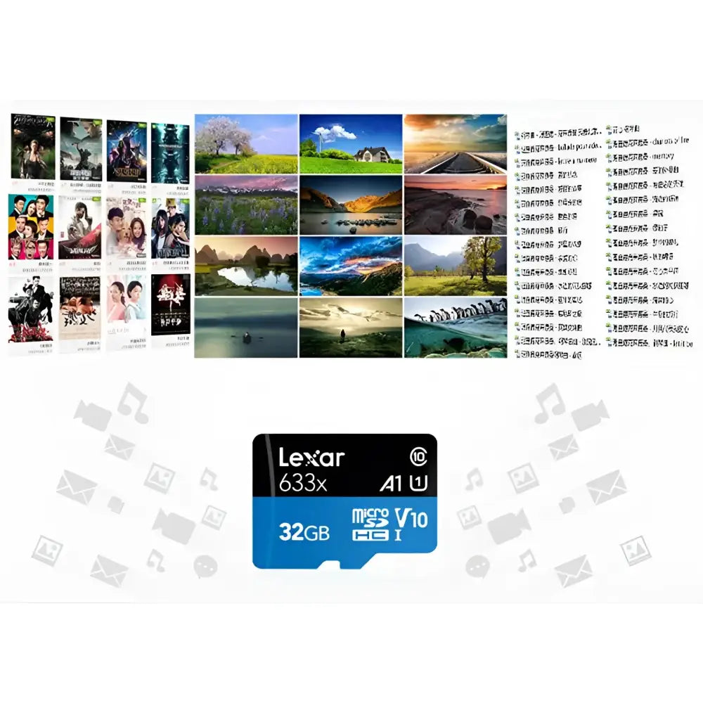 Lexar Original 633x Micro SD Card  512 16GB 32GB 64GB 128GB SDHC SDXC High Speed Up to Max 95M/s Flash Micro SD For GOPRO Drone.
