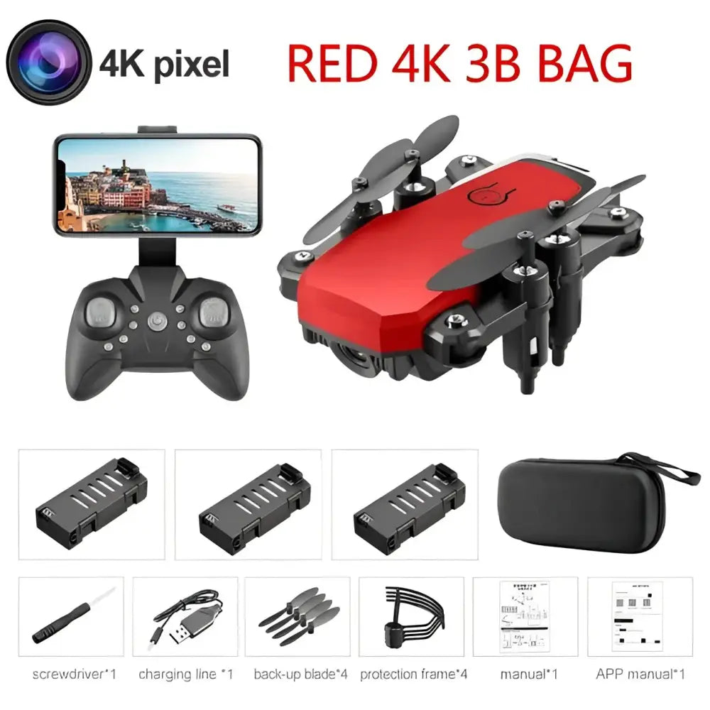 LF606 Mini Drone with 4K Camera HD Foldable Drones One-Key Return FPV Quadcopter Follow Me RC Helicopter Quadrocopter Kid's Toys.