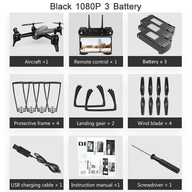 black 1080P 3battery / China