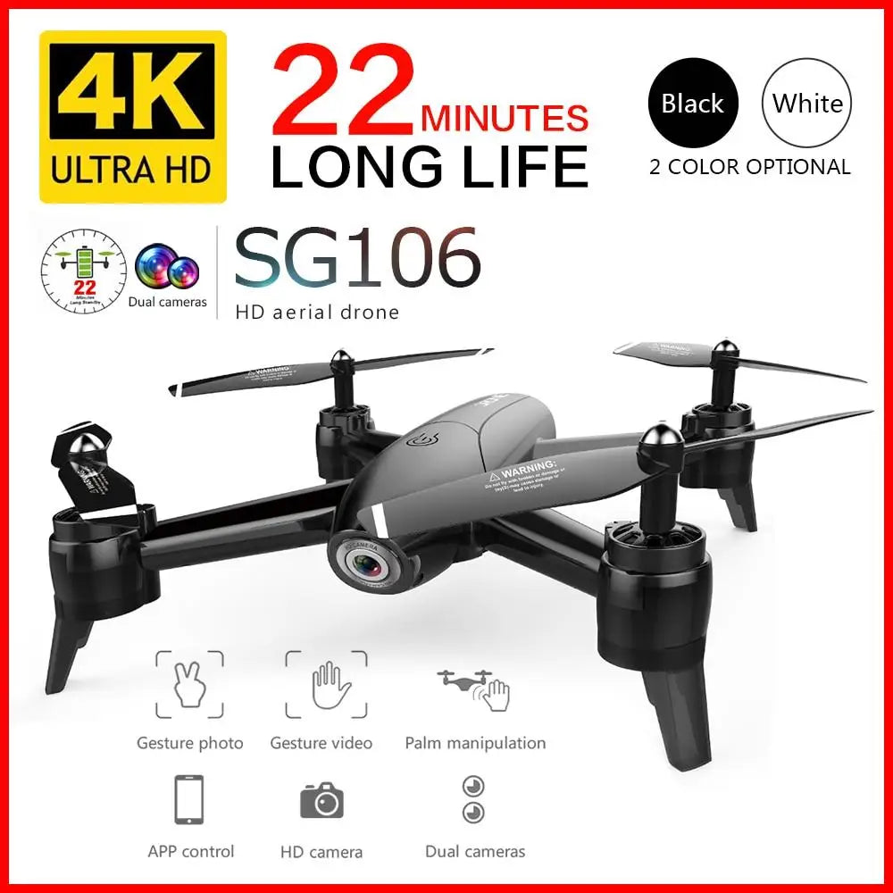 SG106 Wifi RC  Drone  4K 1080P 720P HD Dual Camera Optical Flow Aerial  Quadcopter FPV Drone Long Battery Life Toys For Kids.