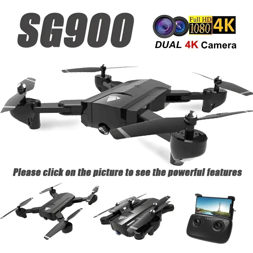 SG900 Wifi RC Drone with 720P 4K HD Dual Camera GPS Follow Me Quadrocopter FPV Professional Drone Long Battery Life Toy For Kids.