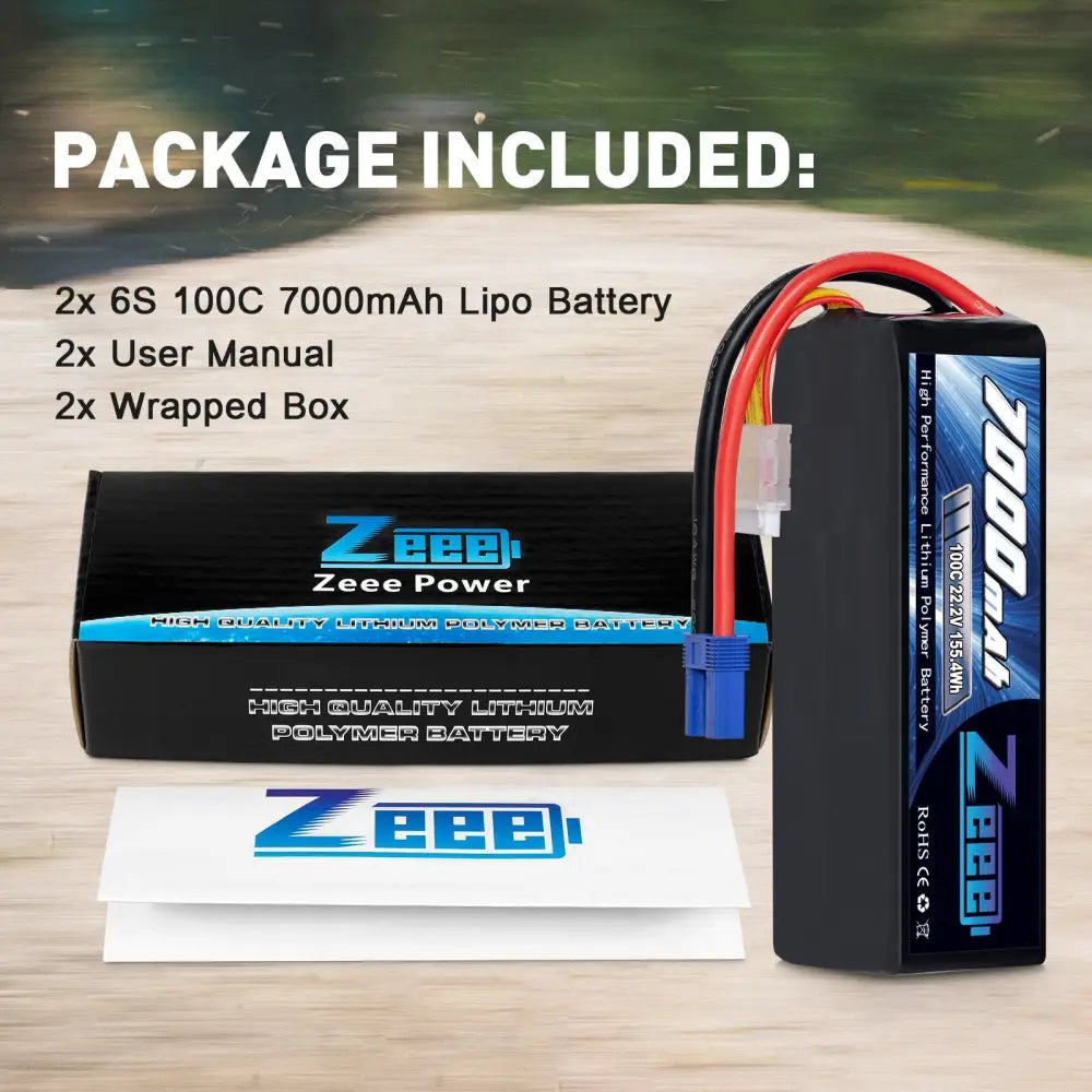 2units Zeee Lipo Battery 4s 6s 14.8v 22.2v 100c 7000mah