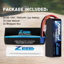 2units Zeee Lipo Battery 4s 6s 14.8v 22.2v 100c 7000mah